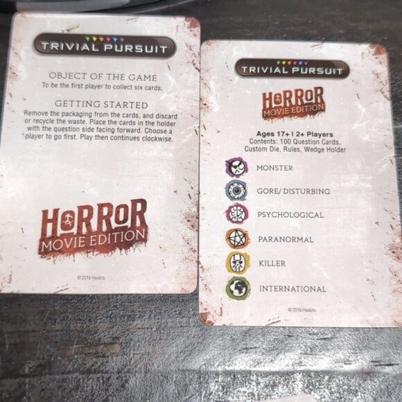 3/$20 Hasbro Trivial Pursuit Horror Movies Edition Wedge Box Travel Size - Picture 4 of 11